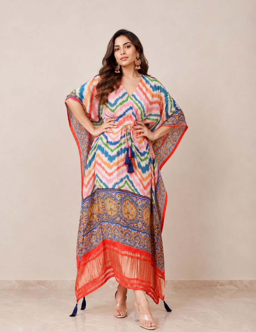 Multicolor Elegance Printed Kaftan
