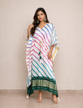 Off White Elegance Printed Kaftan