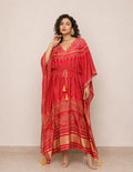 Red Elegance Printed Kaftan
