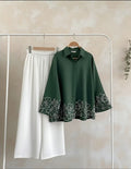Dark Green Shirt and White Pant
