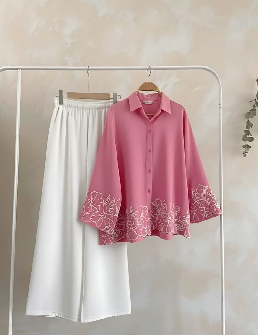 Light Pink Shirt and White Pant