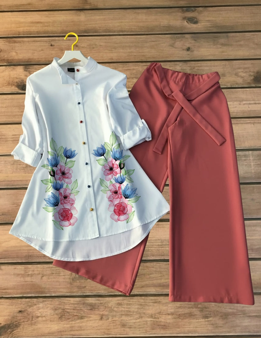 Floral Grace Rosewood Co-Ord Set