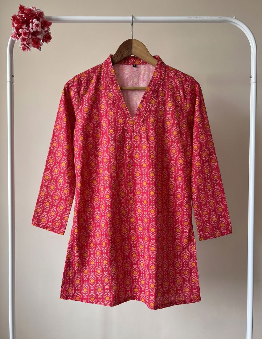 Ruby Pink Medallion Design Top