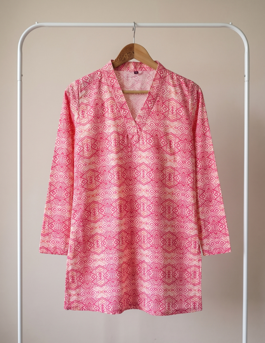 Blush Pink Harmony Printed Western Top