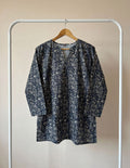 Indigo Whisper Printed Western Top