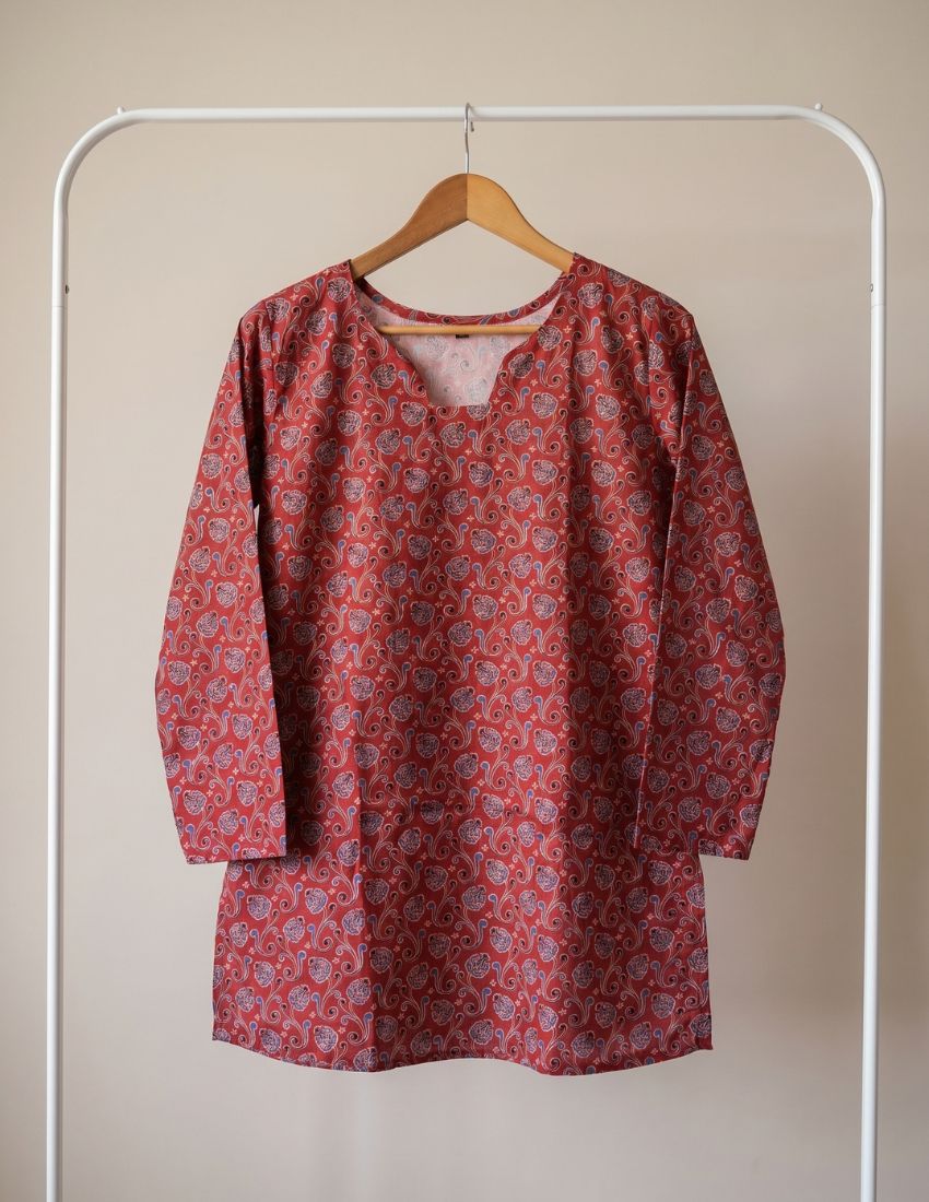 Ruby Red Paisley Printed Top