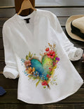 Botanical Heart Rayon Top for Women