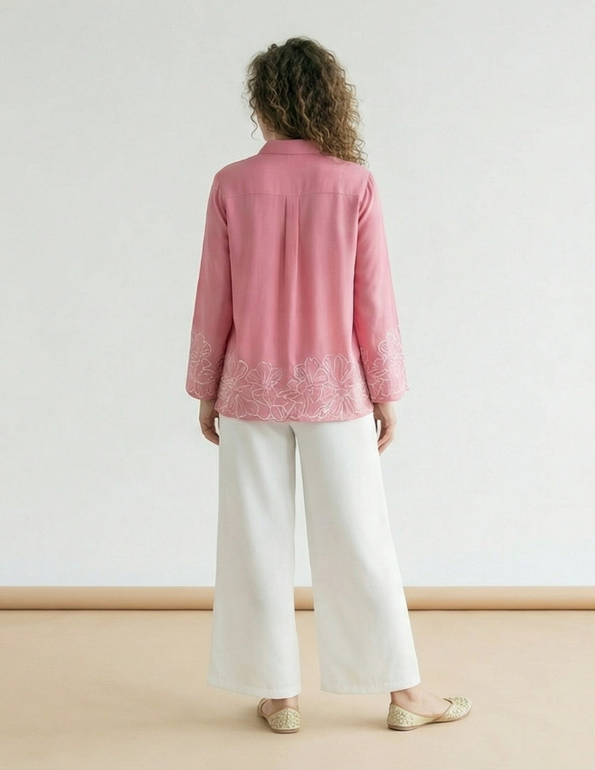 Light Pink Shirt and White Pant