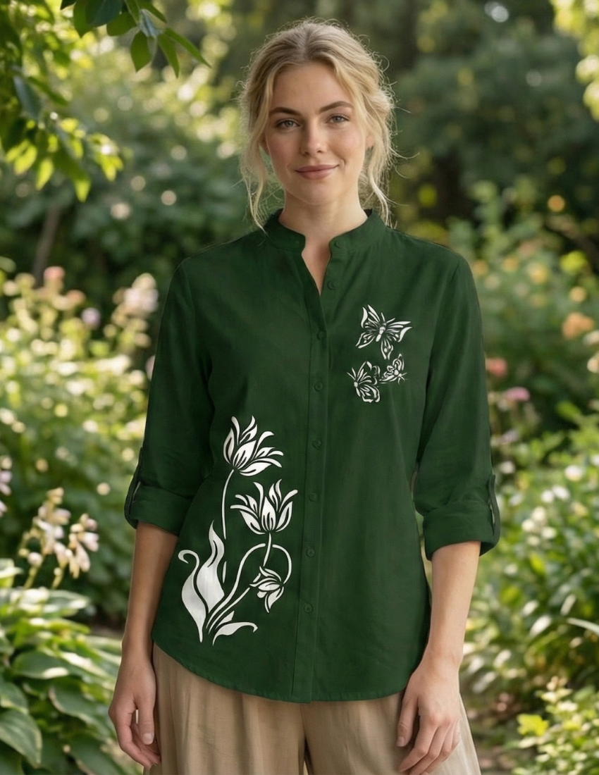 Modern Forest Green Dual Design Top