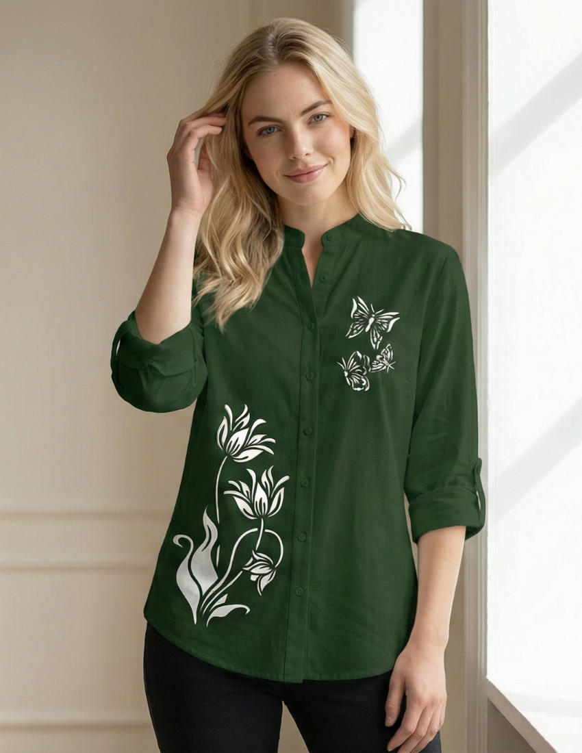 Modern Forest Green Dual Design Top