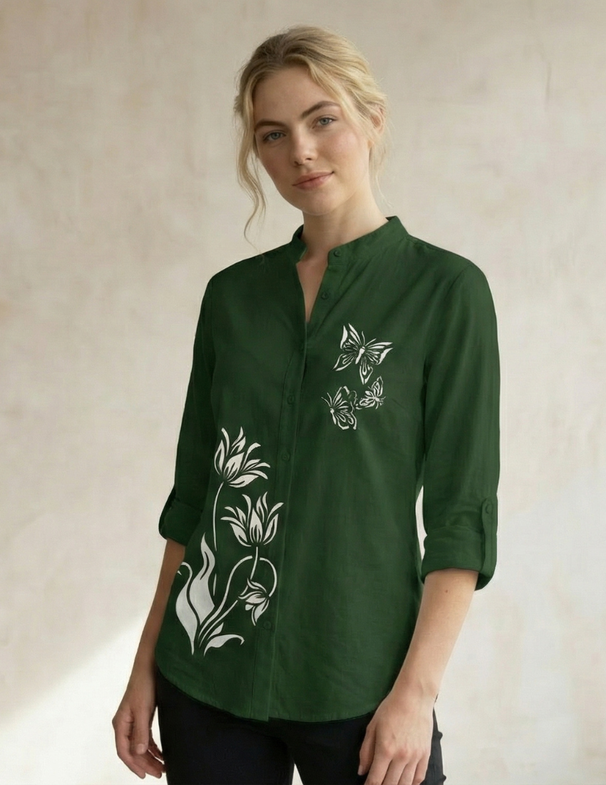 Modern Forest Green Dual Design Top