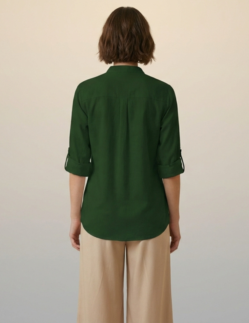 Casual Evergreen Floral Printed Top