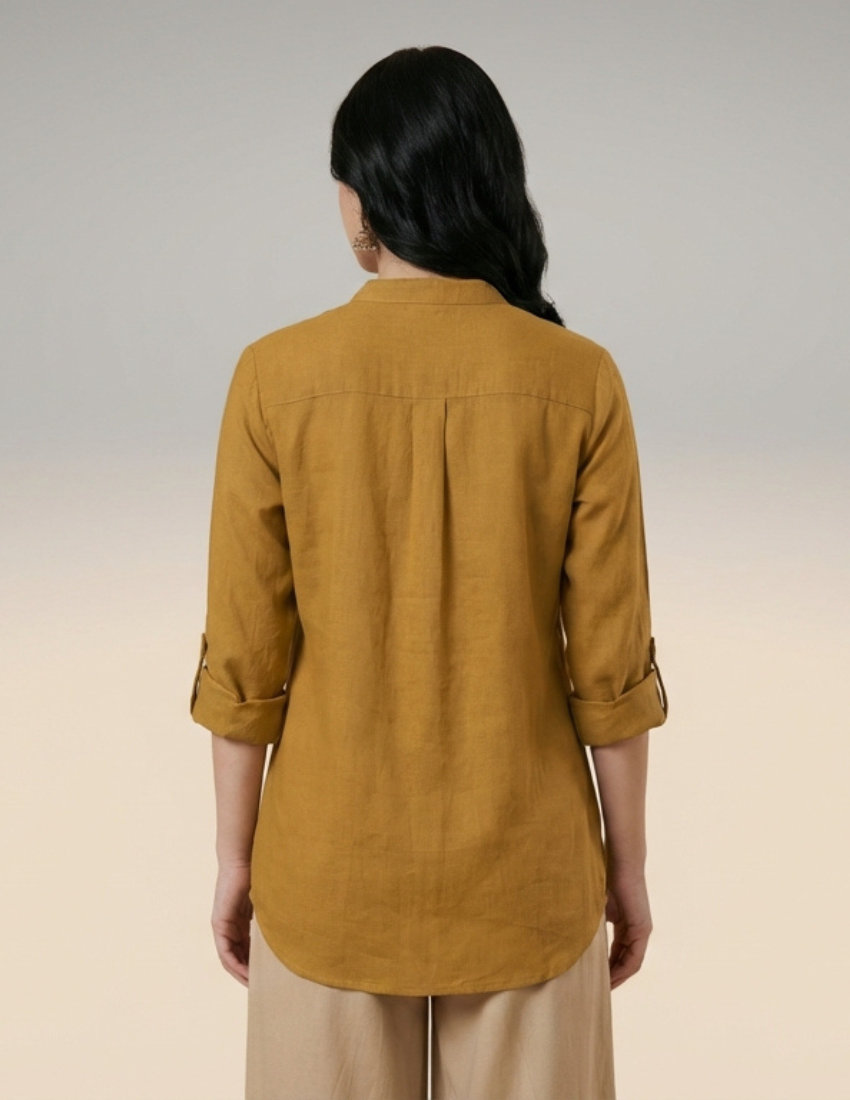 Mustard Yellow Daisy Printed Top