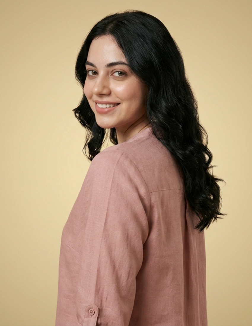 Trendy Peach Daisy Placement Top