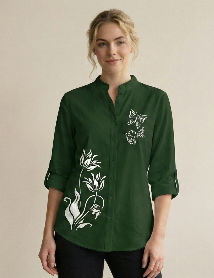 Modern Forest Green Dual Design Top