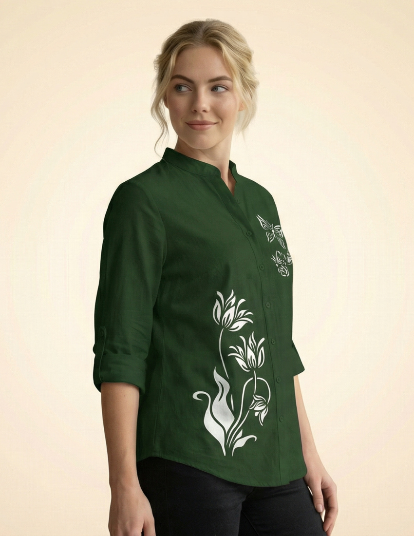 Modern Forest Green Dual Design Top