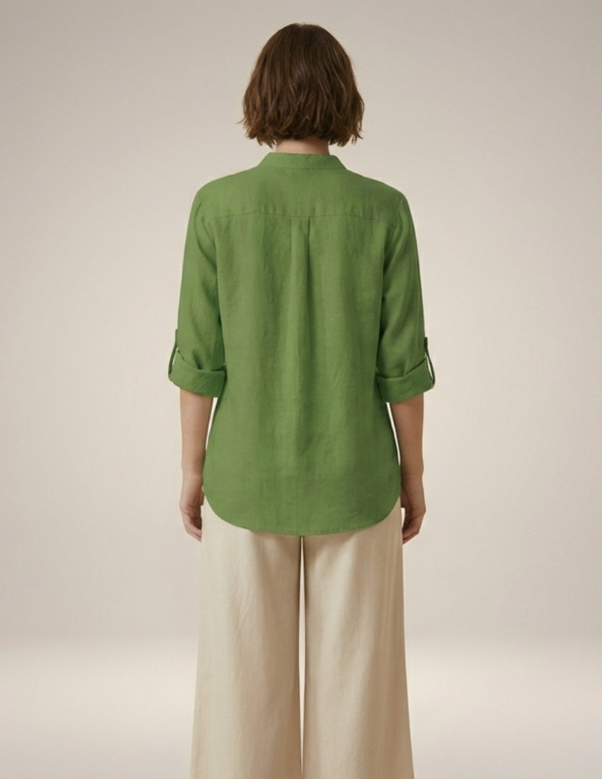 Spring Green Floral Printed Western Top