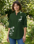 Casual Evergreen Floral Printed Top