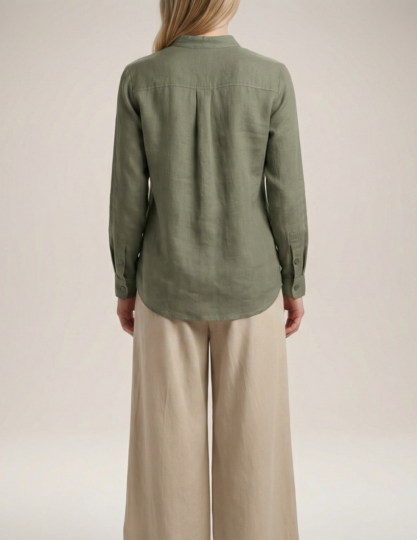 Elegant Dual Print Top - Smoky Grey