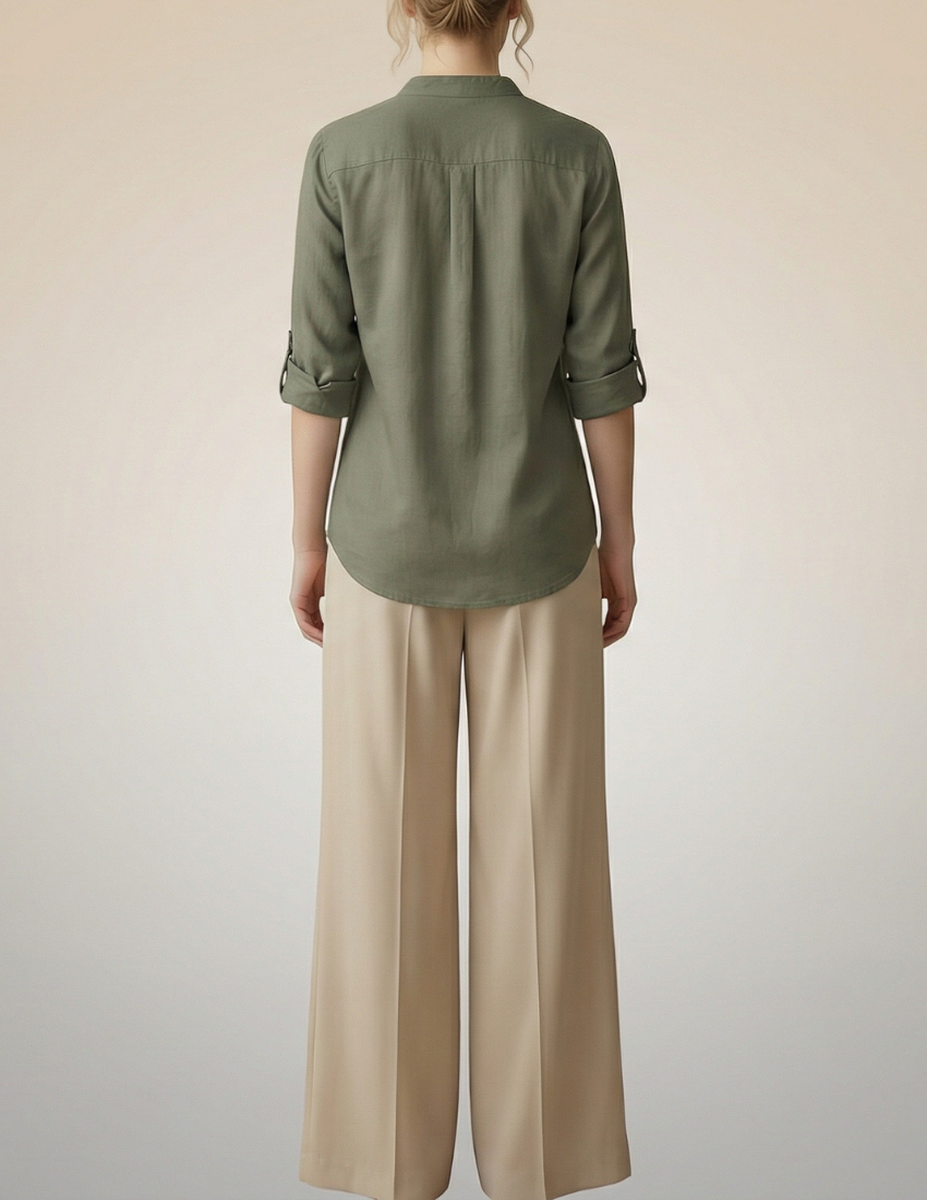 Grey Peacock & Lotus Printed Top