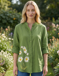 Women’s Light Green Floral Printed Top