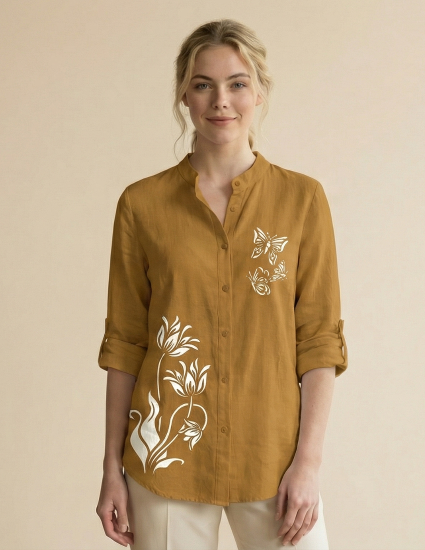 Sunset Petal Butterfly Floral Women’s Top