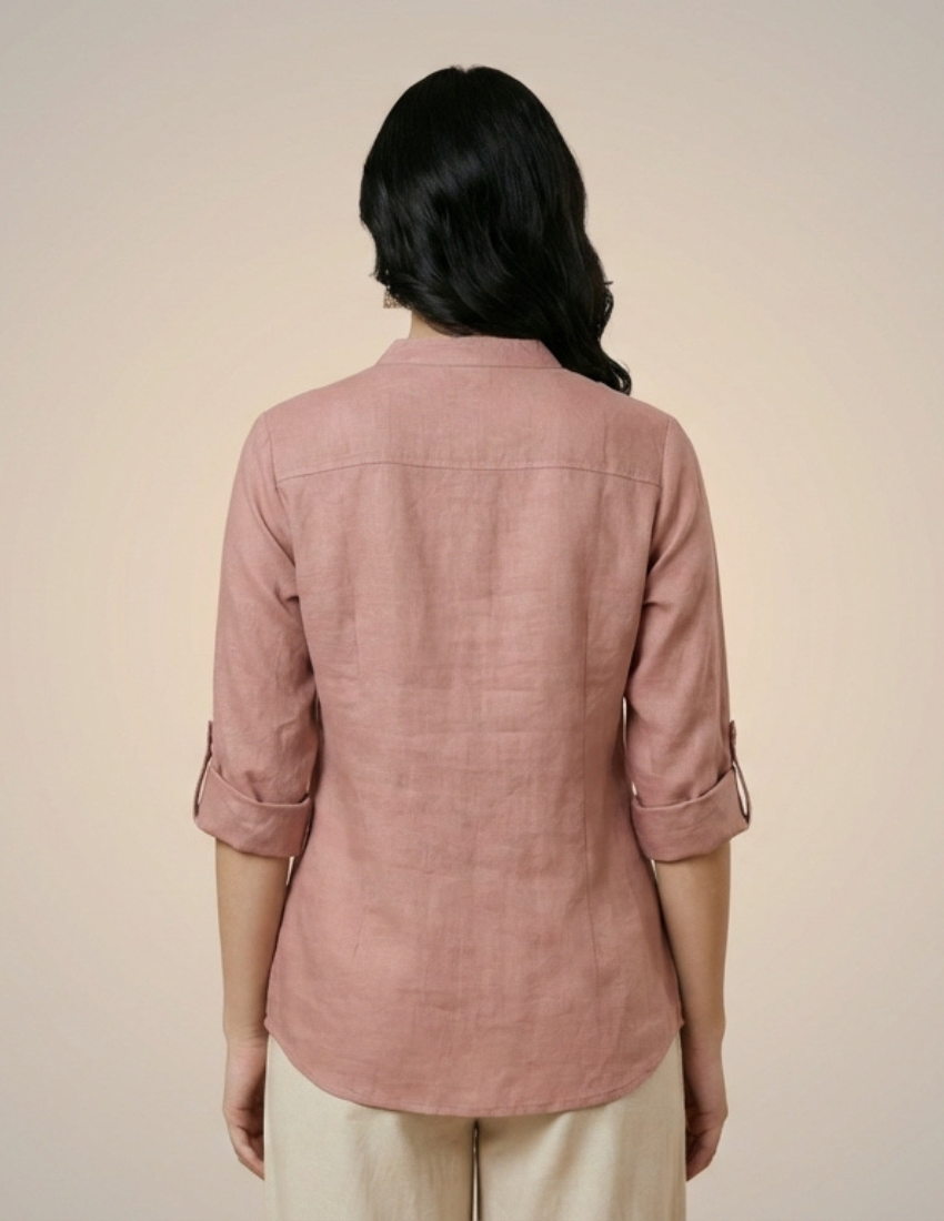 Trendy Peach Daisy Placement Top