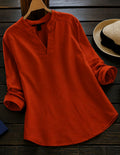 Rust Orange V-Neck Tunic Top
