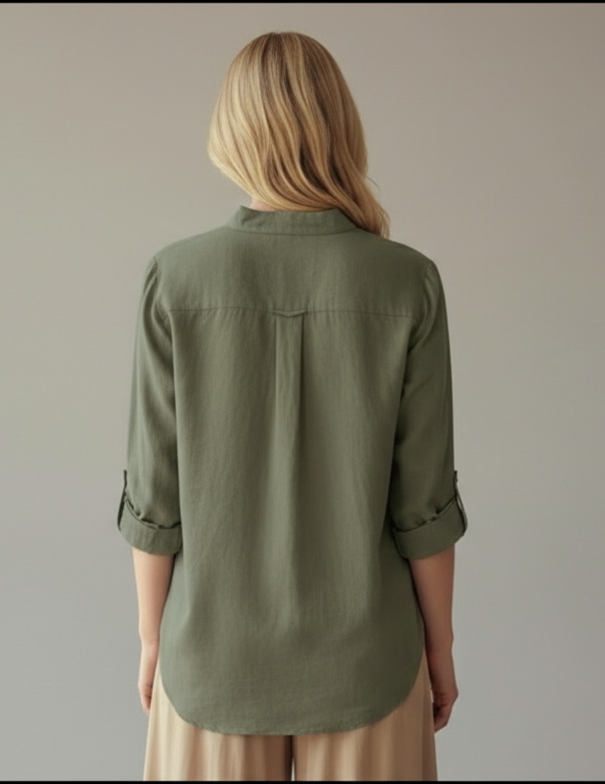 Women’s Comfortable Daisy Print Top - Stone Grey