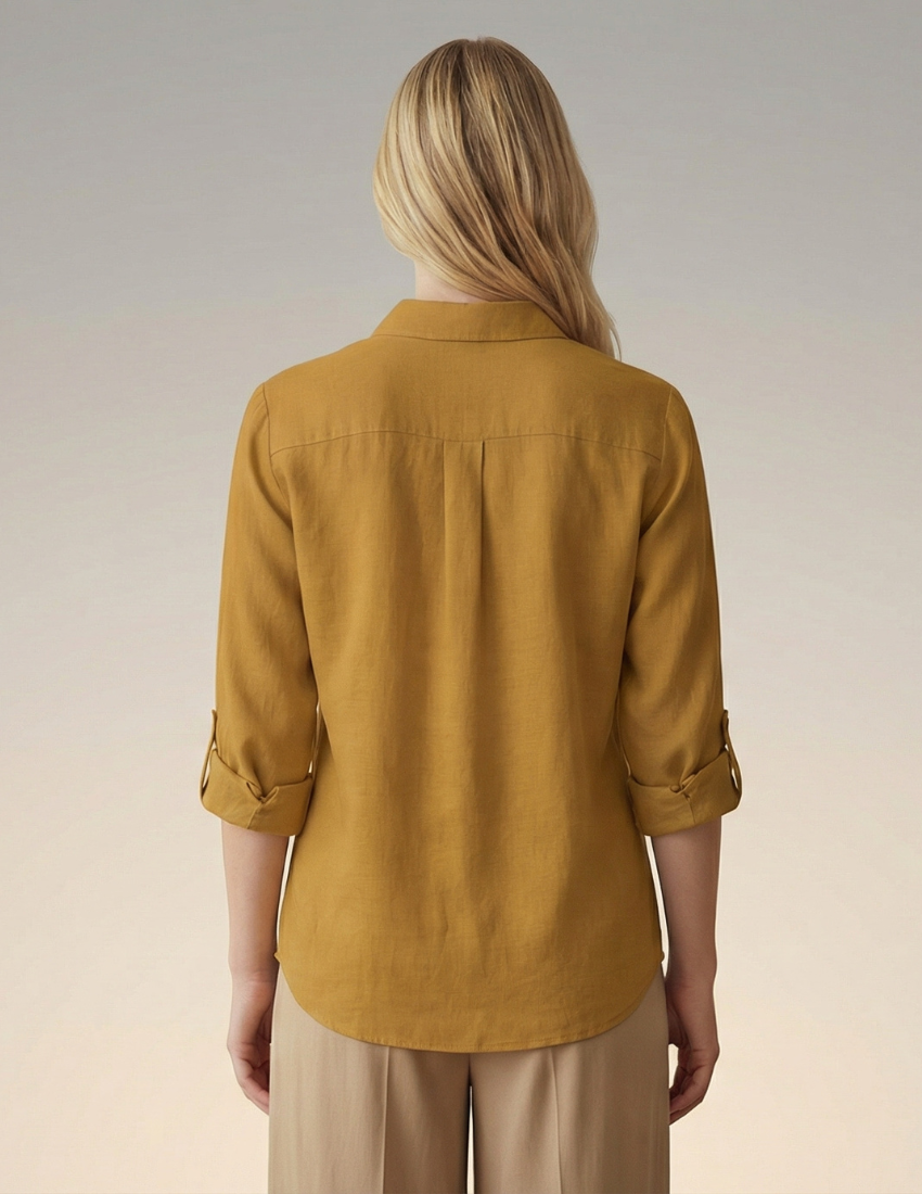 Casual Daisy Printed Top - Mustard Yellow