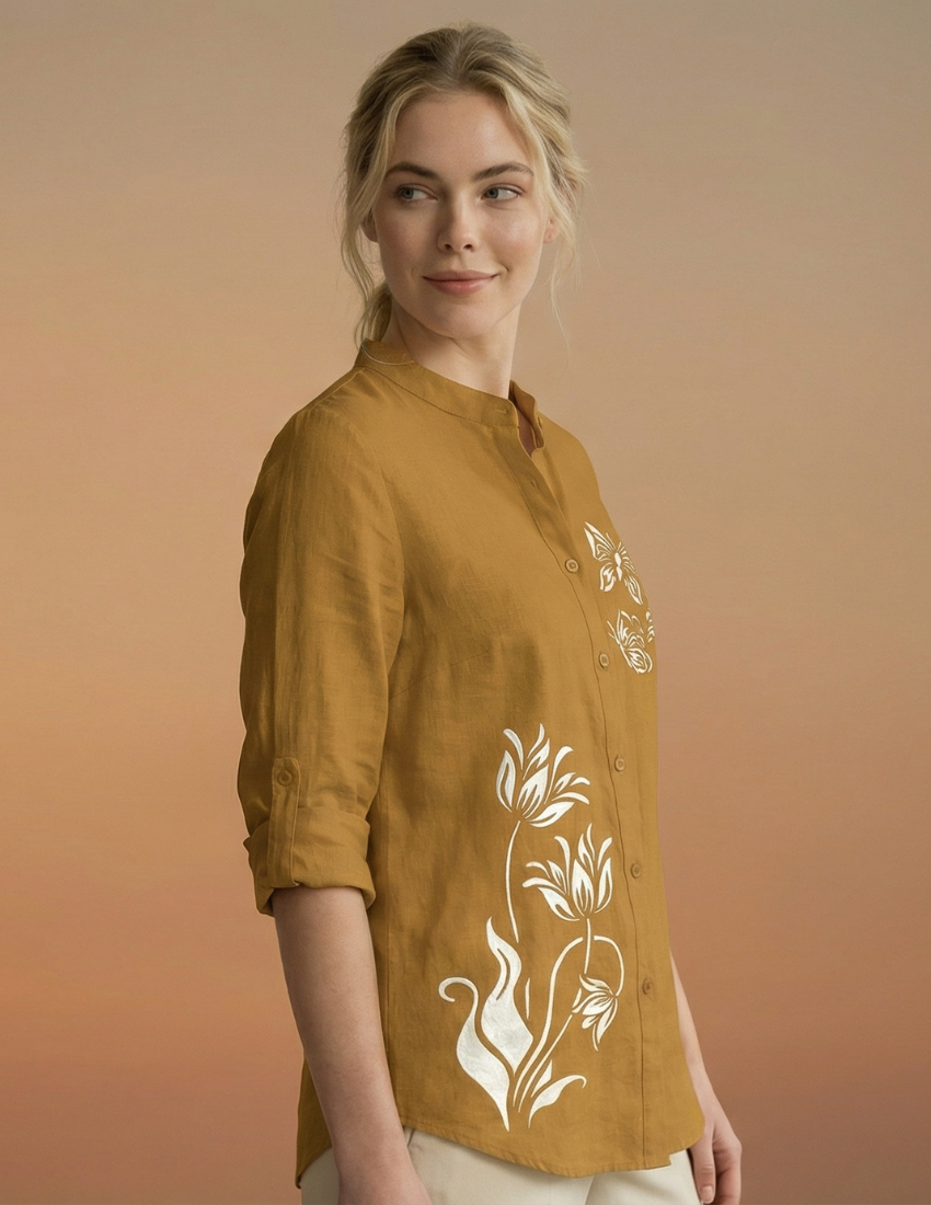 Sunset Petal Butterfly Floral Women’s Top