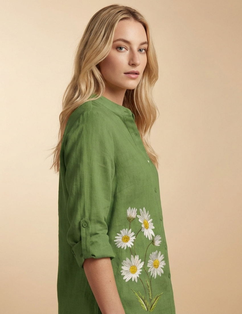 Women’s Light Green Floral Printed Top